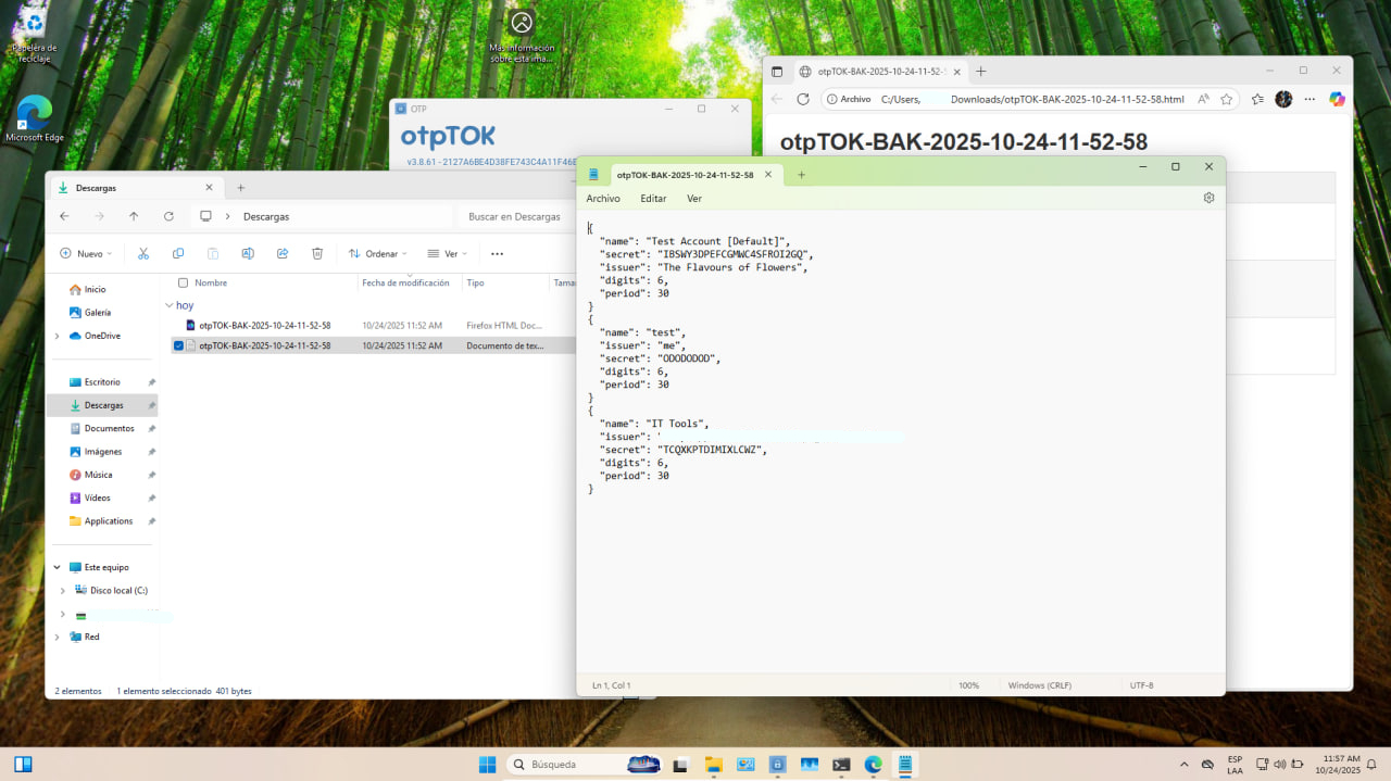 Account Backup Files JSON